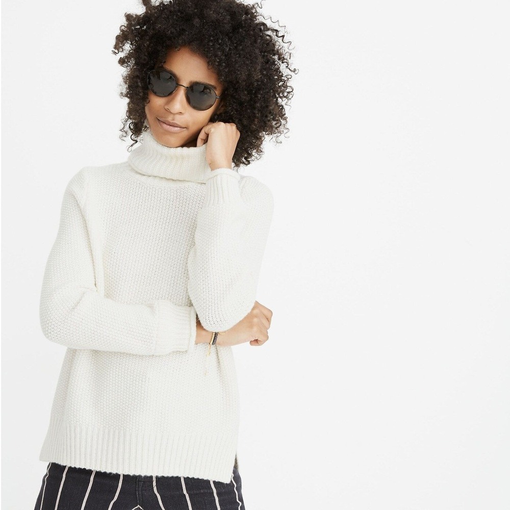 Madewell Varick Turtleneck Sweater Antique Cream Womens Medium